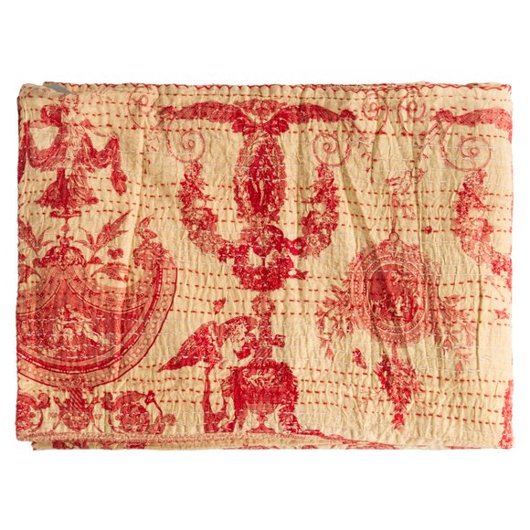 Taj Hotel Home Decor Kantha Cotton Throw | 1-Piece | Multicolor | 50"x70" - Picture 2 of 3